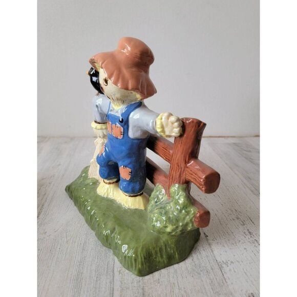 Ceramic scarecrow Harvest Farm Decor fall crow Halloween - Picture 4 of 8